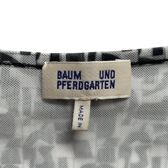 Baum Und Pferdgarten Jocelyn Black White Mesh Midi Dress Size S - Picture 6 of 9